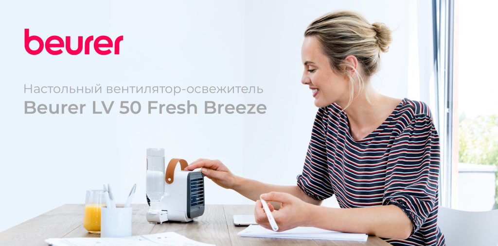 Компактный и стильный настольный вентилятор-освежитель Beurer LV50
